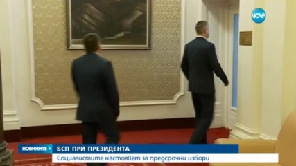 БСП ПРИ ПРЕЗИДЕНТА: Социалистите настояват за бързи предсрочни избори