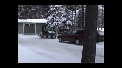 Дрифт със снегопочистваща машина 
