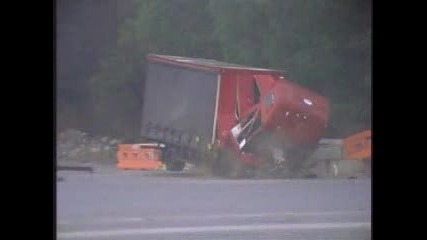 Truck Crashes Into Bollards
