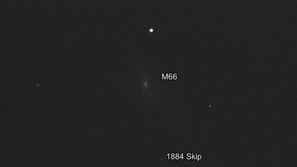 Астероид 1884 Skip преминава близо до галактика М66 - NGC 3627 02.03.2026