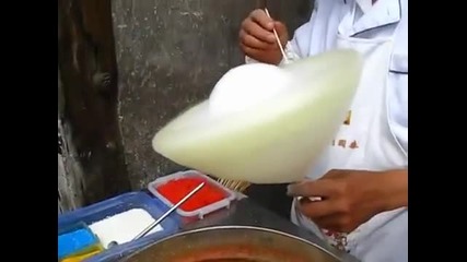 Правене на захарен памук в Китай!