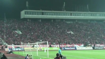 Fans Of Cska Sofia singing against Fulham 17.09.2009