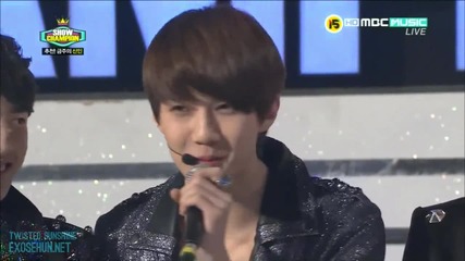 Exo-k Sehun accidentally hitting his mouth with the mic.