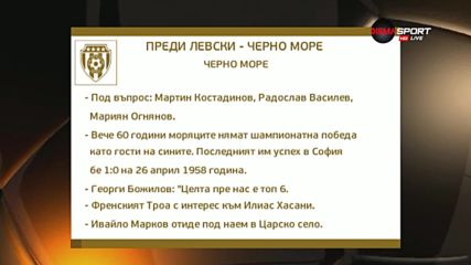 Преди Левски - Черно море