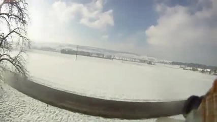 Rc самолет с прикачена камера над снега 