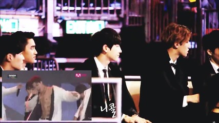 Exo reaction to Bts vs Block B Mama 2014 Hd
