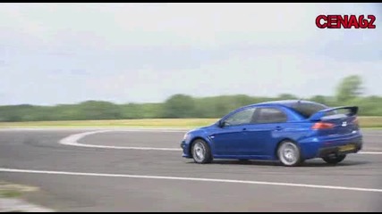 2008 Subaru Impreza Wrx Sti срещу Mitsubishi lancer evo 10 на пистата на Top Gear