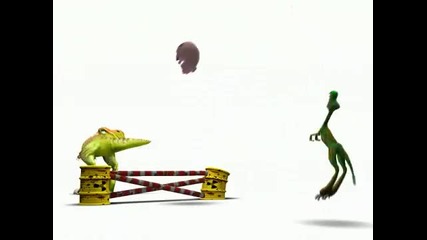 Pixar - Dinosaurs play Tennis with a fat pig 