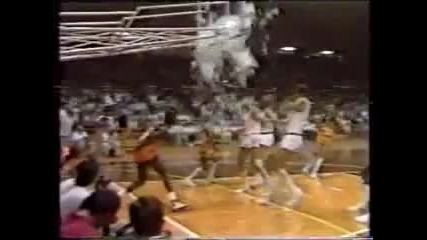 Michael Jordan breaks backboard with a dunk