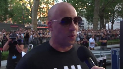 Звездата Вин Дизел в Лондон на премиерата на филма си Пазители на Галактиката (2014)