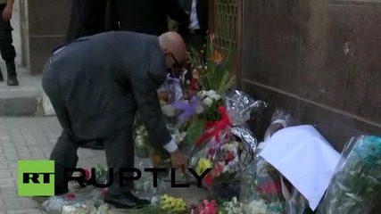 Egypt: Mourners lay tributes at Cairo's Russian Embassy