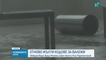 Жълт код за интензивни валежи в 7 области