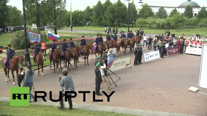 Russia: Cossacks 'Horse Ride' to Berlin departs from Moscow