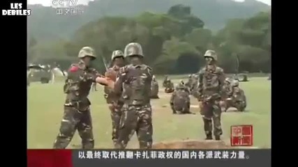 Китайско военно обучение с истинска бомба