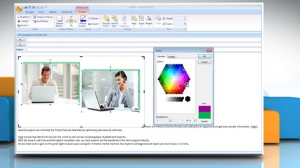 Microsoft® Outlook 2007: How to add effect to multiple pictures simultaneously on Windows® Vista?