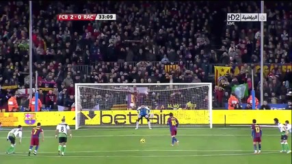 Barcelona 2 - 0 Racing Santander - Гол на Меси 