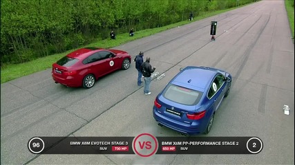 Ferrari 458 Italia vs Bmw X6m Pp-performance vs Audi Rs6 Evotech and Bmw X6m Evotech (hd)
