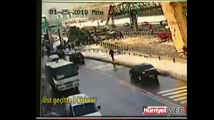 Dump Truck Destroys Highway Bridge 