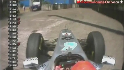 F1 Гран при на Монако 2011 - Катастрофата на Schumacher Onboard Hd