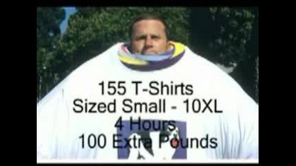 Мъж Носи 155 Тениски За Световен Рекорд