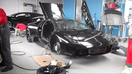 Блъснато Lamborghini Murcielago в София