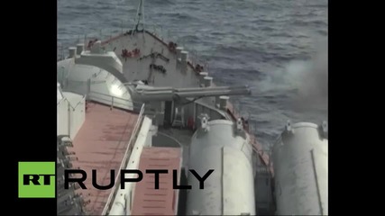 International Waters: Moskva cruiser participates in live Atlantic fire drills