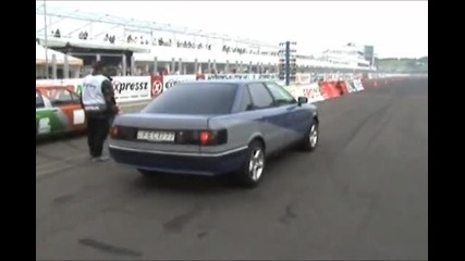 Audi 90 Quattro Turbo 800 Hp Vs. Opel Corsa Gsi Drag Race