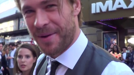Звездата Крис Хемсуърт в Лондон на премиерата на филма Пазители на Галактиката (2014)
