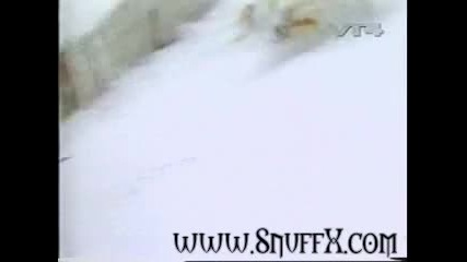 много яко прибиване със ски
