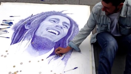 Свръхреалистичен портрет с химикал на Bob Marley