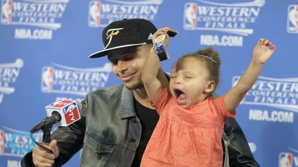 Riley Curry Adorably Demands to Hold the NBA Championship Trophy
