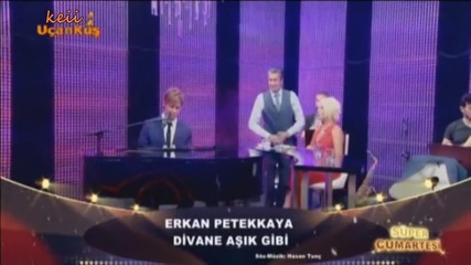 Еркан Петеккая изпълнява песента " Divane Asik Gibi " с Бг субтитри - Super Cumartesi 03.10.2015