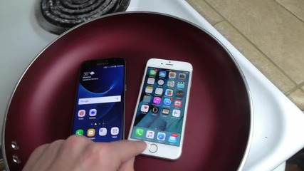 Samsung Galaxy S7 и Iphone 6s - тест в гореща вода