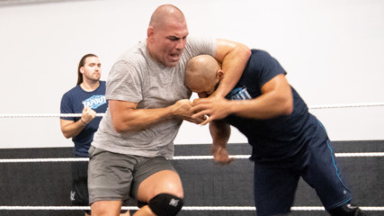 Cain Velasquez trains at the WWE Performance Center