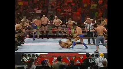Randy Orton amp; John Cena vs Raw Roster 03.17.08 - 