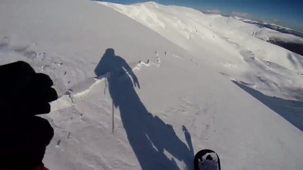 Сноубордист предизвиква лавина