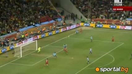 Уругвай - Гана 0:1 След първото полувреме 