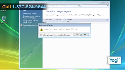 Uninstall Pcsecurityshield™ Security Shield 2010 from Windows® Vista