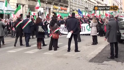 Масови протести в Рим в деня на мача Лацио - Лудогорец