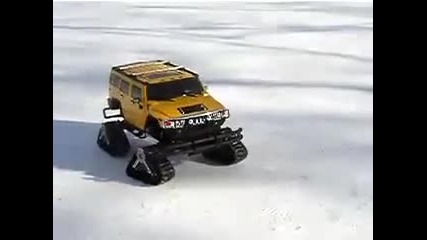 Radio Controlled Hummer on Snow Ice 