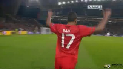 08.10.2010 Португалия 1 - 0 Дания първи гол на Луиш Нани 