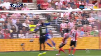 Попадението на Лукаку за 1:0 за Евертън срещу Саутхемптън