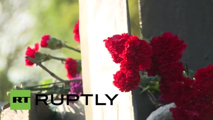Russia: 'Night Wolves' protest German Embassy by erecting huge Soviet War memorial