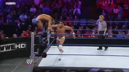 Jinder Mahal - Jumping Knee Strike To Opponent On The Top Rope