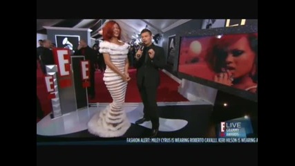 rihanna white grammy dress