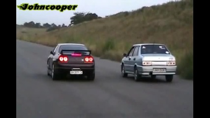 Ваз 21099 vs Nissan Skyline Gtr R33