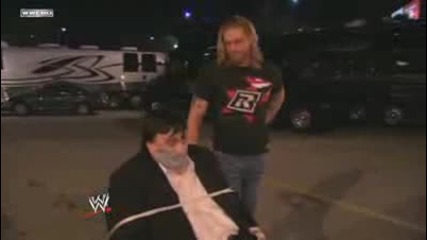 Edge mows down fake Paul Bearer with a car