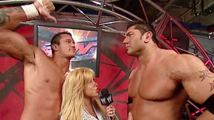 Randy Orton acts goofy in a backstage interview: Raw, Dec. 1, 2003