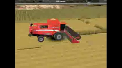 Harvest On Sim Tractor.avi