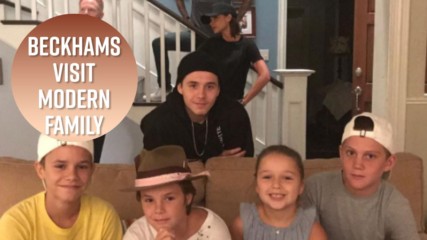 The Beckhams have fun on the set of Modern Family